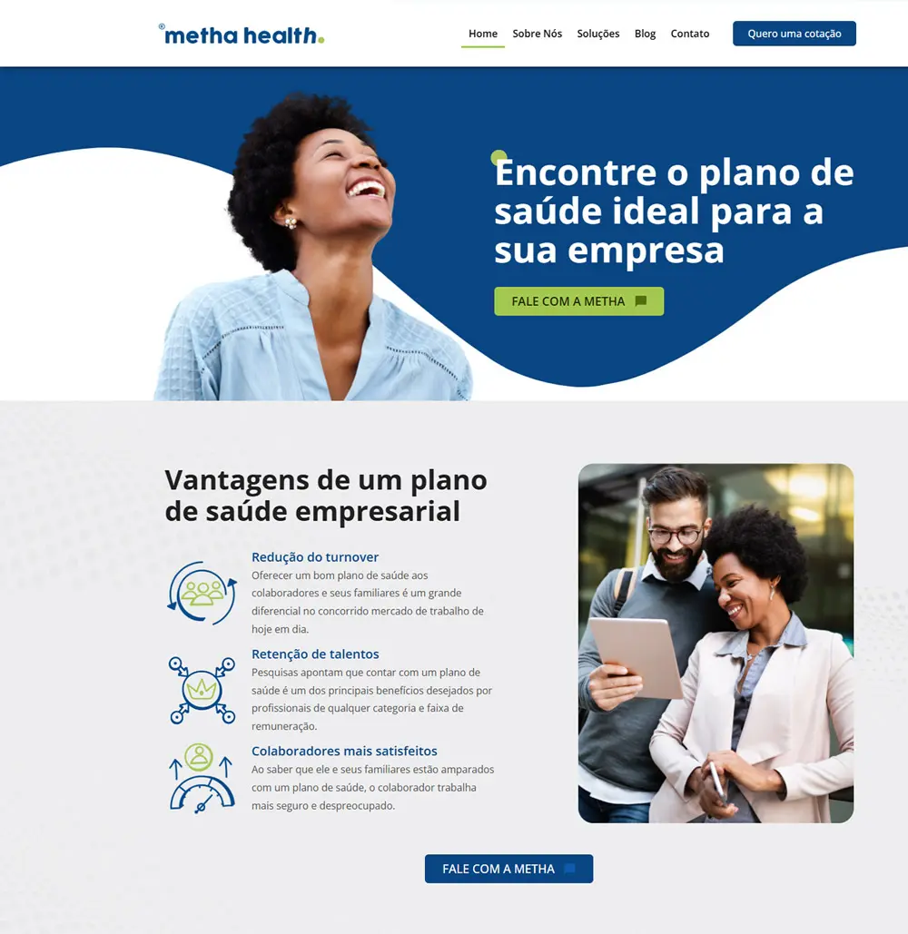 Projeto Metha Health desenvolvido pela Tríader